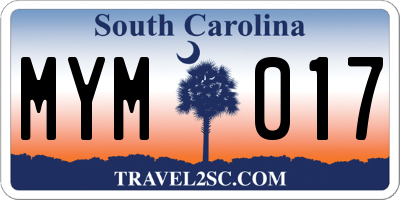 SC license plate MYM017