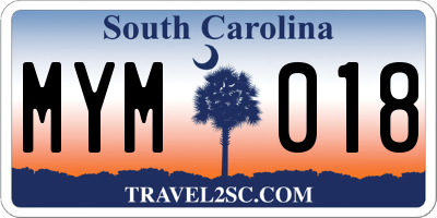 SC license plate MYM018