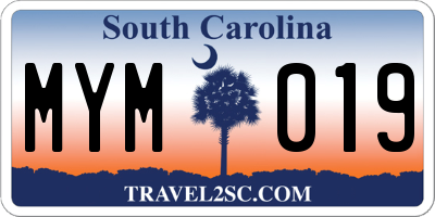 SC license plate MYM019