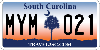 SC license plate MYM021