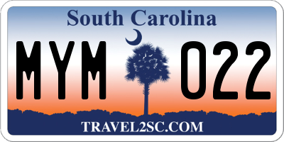 SC license plate MYM022