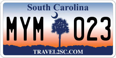 SC license plate MYM023