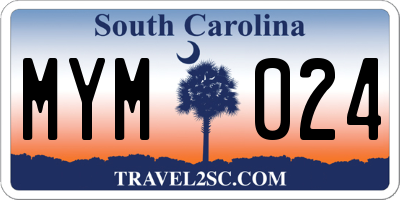 SC license plate MYM024