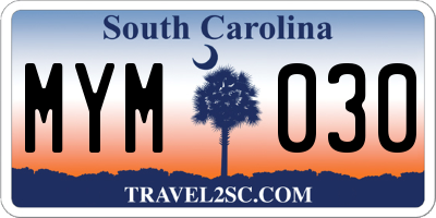 SC license plate MYM030