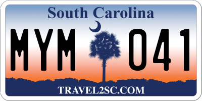SC license plate MYM041
