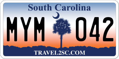 SC license plate MYM042