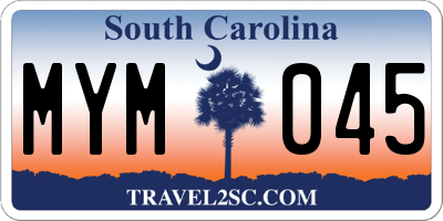 SC license plate MYM045