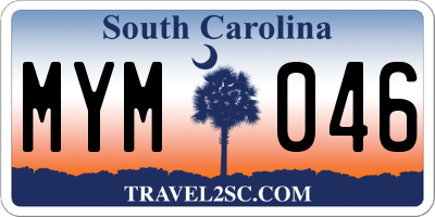 SC license plate MYM046