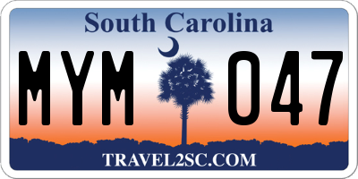 SC license plate MYM047