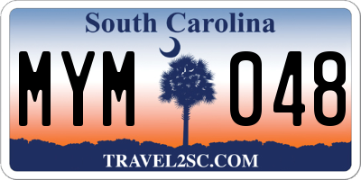 SC license plate MYM048