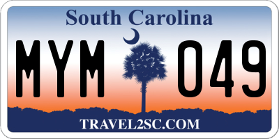 SC license plate MYM049