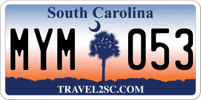 SC license plate MYM053