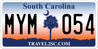 SC license plate MYM054