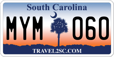 SC license plate MYM060