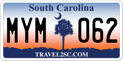 SC license plate MYM062