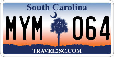 SC license plate MYM064