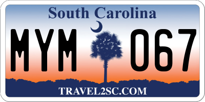 SC license plate MYM067