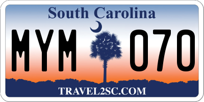 SC license plate MYM070