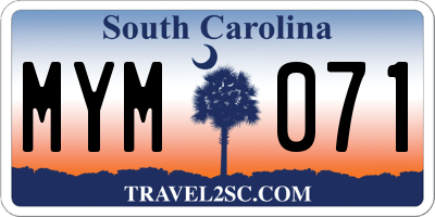 SC license plate MYM071
