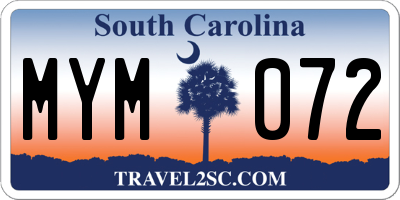 SC license plate MYM072