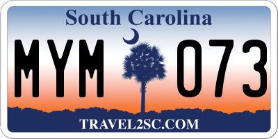 SC license plate MYM073