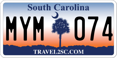 SC license plate MYM074