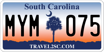 SC license plate MYM075