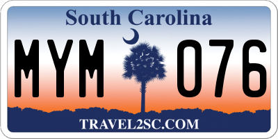 SC license plate MYM076