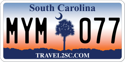 SC license plate MYM077