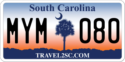 SC license plate MYM080
