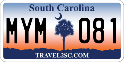 SC license plate MYM081