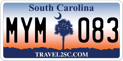 SC license plate MYM083