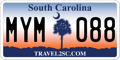 SC license plate MYM088