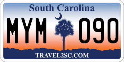 SC license plate MYM090