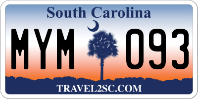 SC license plate MYM093