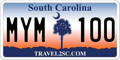 SC license plate MYM100