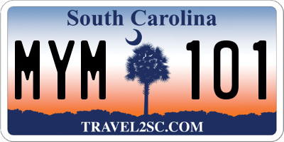 SC license plate MYM101