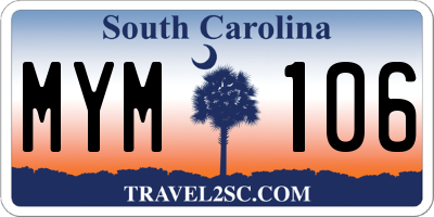 SC license plate MYM106