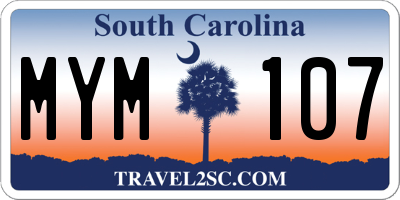 SC license plate MYM107