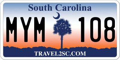 SC license plate MYM108