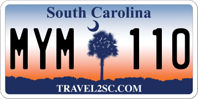SC license plate MYM110