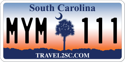 SC license plate MYM111