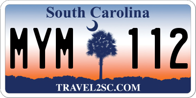SC license plate MYM112
