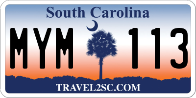 SC license plate MYM113