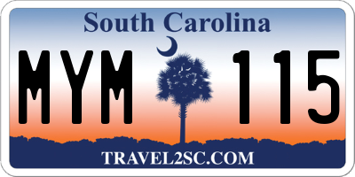 SC license plate MYM115