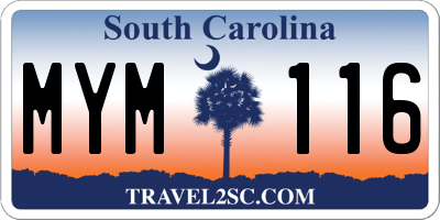 SC license plate MYM116