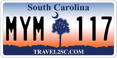 SC license plate MYM117