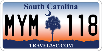 SC license plate MYM118
