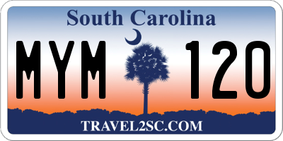 SC license plate MYM120