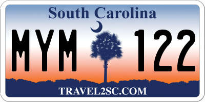SC license plate MYM122